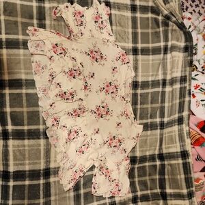 White And Pink Floral Cro Top